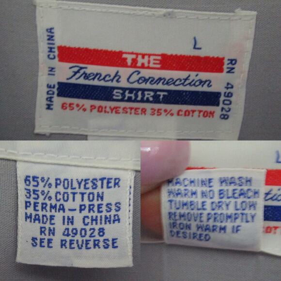 90s Vintage French Connection Men Button Down Shirt L Short Sleeves 4 Pockets - Picture 11 of 17